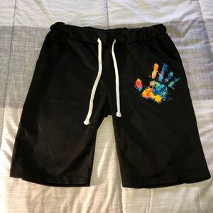 Paint hand print shorts
